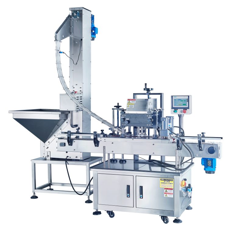 Automatic plastic can 4 wheels screw capping machine