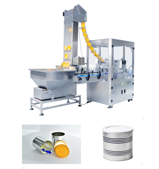 Milk powder tin can dustproof plastic lid press capping machine